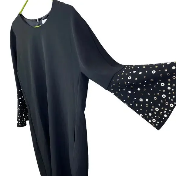 NEW Belle by Badgley Mischka Grommet Bell Sleeve Dress - Picture 3 of 10